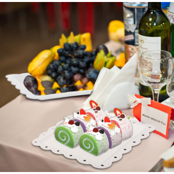 Gambar produk ALIFE Piring Plastik Kotak Kue Buah Salad Square Dessert Plate - AL24