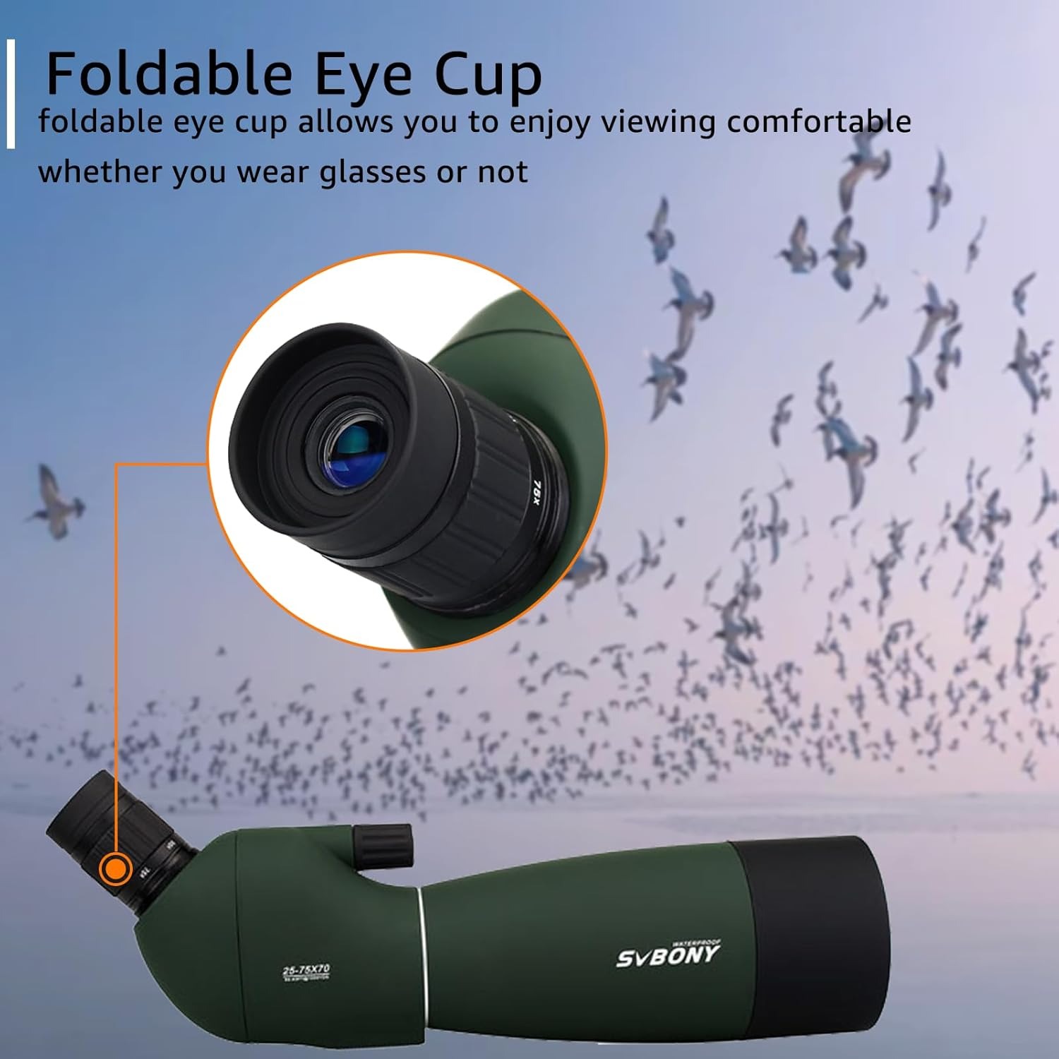 SVBONY Teleskop Spotting Scope Birding Photography 25-75X with Tripod - SV28 Gambar produk SVBONY Teleskop Spotting Scope Birding Photography 25-75X with Tripod - SV28