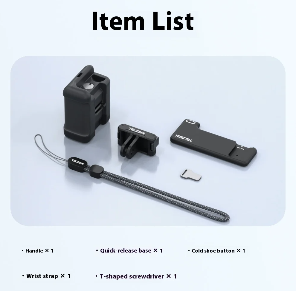 Gambar produk TELESIN Handle Grip for DJI Action 3/4/5 Pro and TELESIN Metal Cage - S6-FMS-23-TDJ