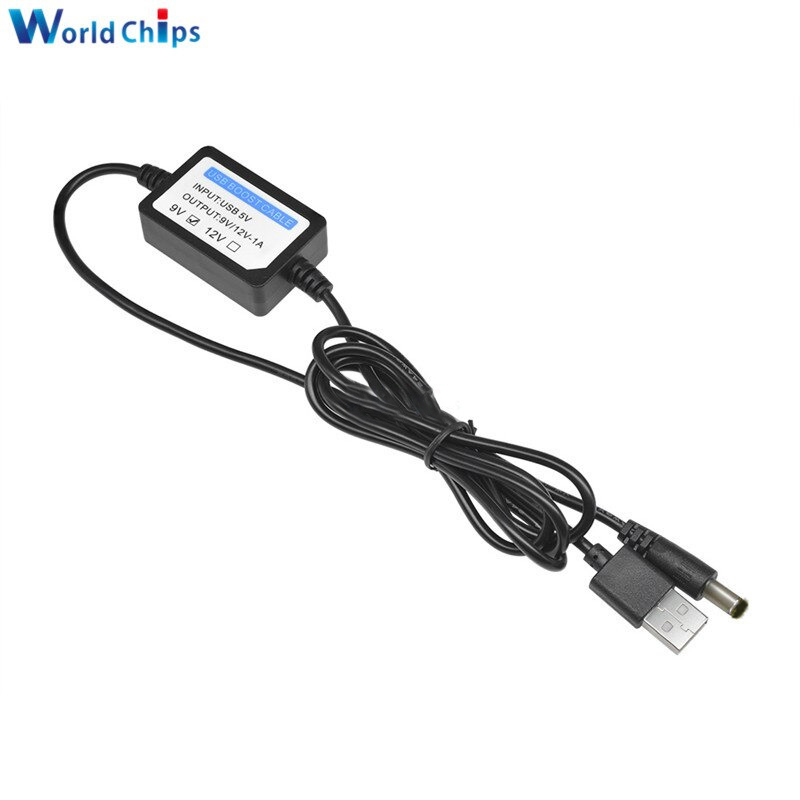 Gambar produk WorldChips Kabel USB Power Boost Step Up 5V to 9V 1A 2.1x5.5mm - TQ5