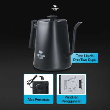 Gambar produk One Two Cups Teko Listrik Kopi Pemanas Air Leher Angsa 1200W 1L - KT10 PRO