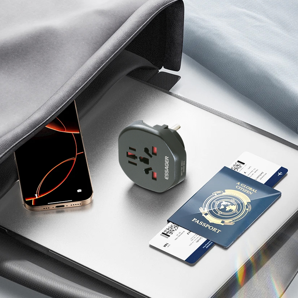 Gambar produk ESSAGER Universal Travel Adaptor Colokan Charger Adapter USB 2500W - WL-09