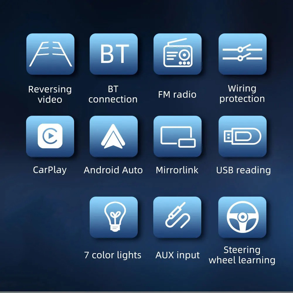 ESGO Head Unit Tape Mobil 2DIN Wired CarPlay Android Auto 7 Inch - F7018C Gambar produk ESGO Head Unit Tape Mobil 2DIN Wired CarPlay Android Auto 7 Inch - F7018C