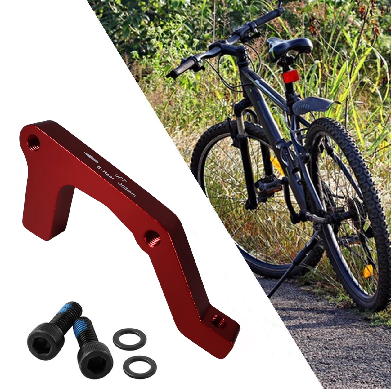 MUZI Adaptor Rem Cakram Sepeda Disc Brake Bracket B-Pillar Rear 203mm - MZ25 Gambar produk MUZI Adaptor Rem Cakram Sepeda Disc Brake Bracket B-Pillar Rear 203mm - MZ25