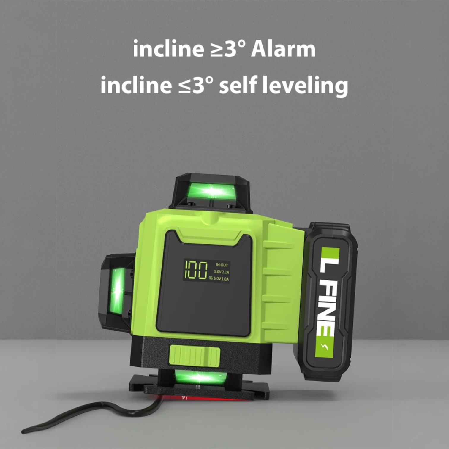 LFINE Laser Level Self Levelling 4D 8 Lines Construction with Remote - LF-100 Gambar produk LFINE Laser Level Self Levelling 4D 8 Lines Construction with Remote - LF-100