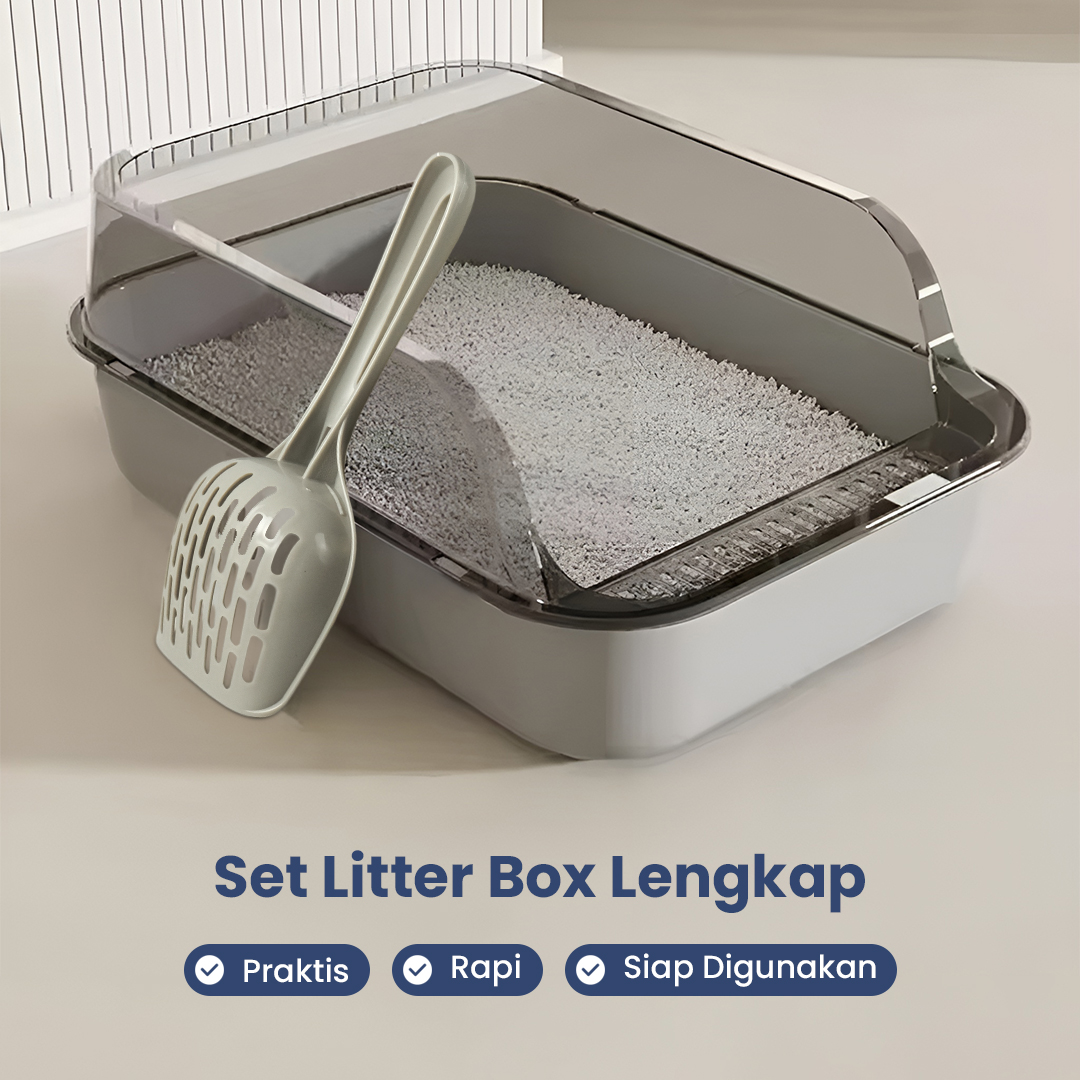 Gambar produk OPTICO Cat Litter Box High Side Detachable Bak Pasir Kucing - OP-12
