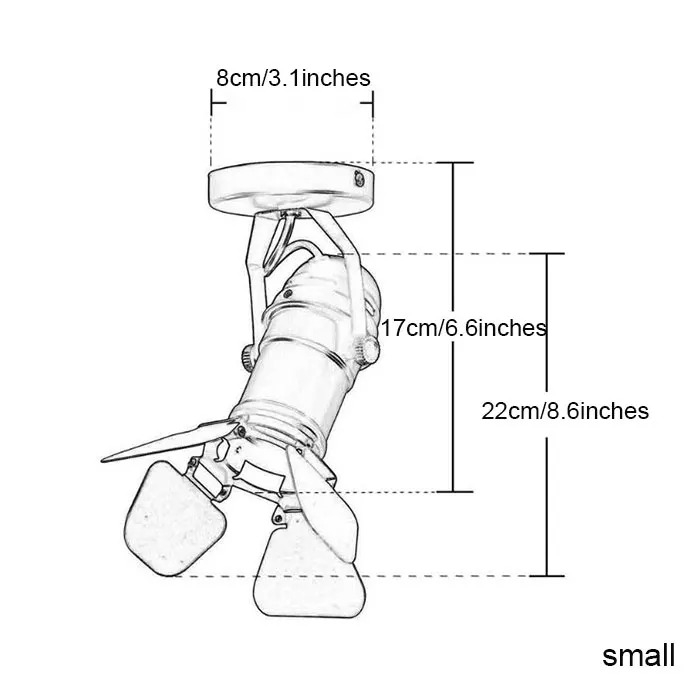 GYUKI Fitting Lampu Sorot Vintage Retro Spotlight Lightning E27 Small - PAR30 Gambar produk GYUKI Fitting Lampu Sorot Vintage Retro Spotlight Lightning E27 Small - PAR30