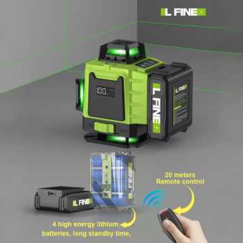 LFINE Laser Level Self Levelling 4D 8 Lines Construction with Remote - LF-100