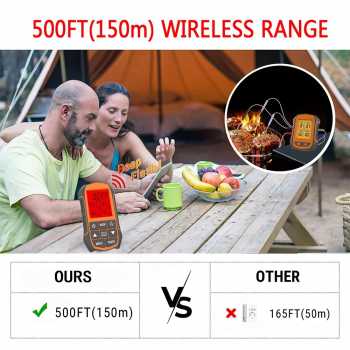 Gambar produk VIANEY Termometer Makanan Daging Digital Wireless 4 Probe with Timer - KT210