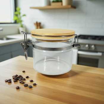 Gambar produk BARELLI Toples Kaca Penyimpanan Makanan Kedap Udara Buckle Storage Jar 450ml - BR100