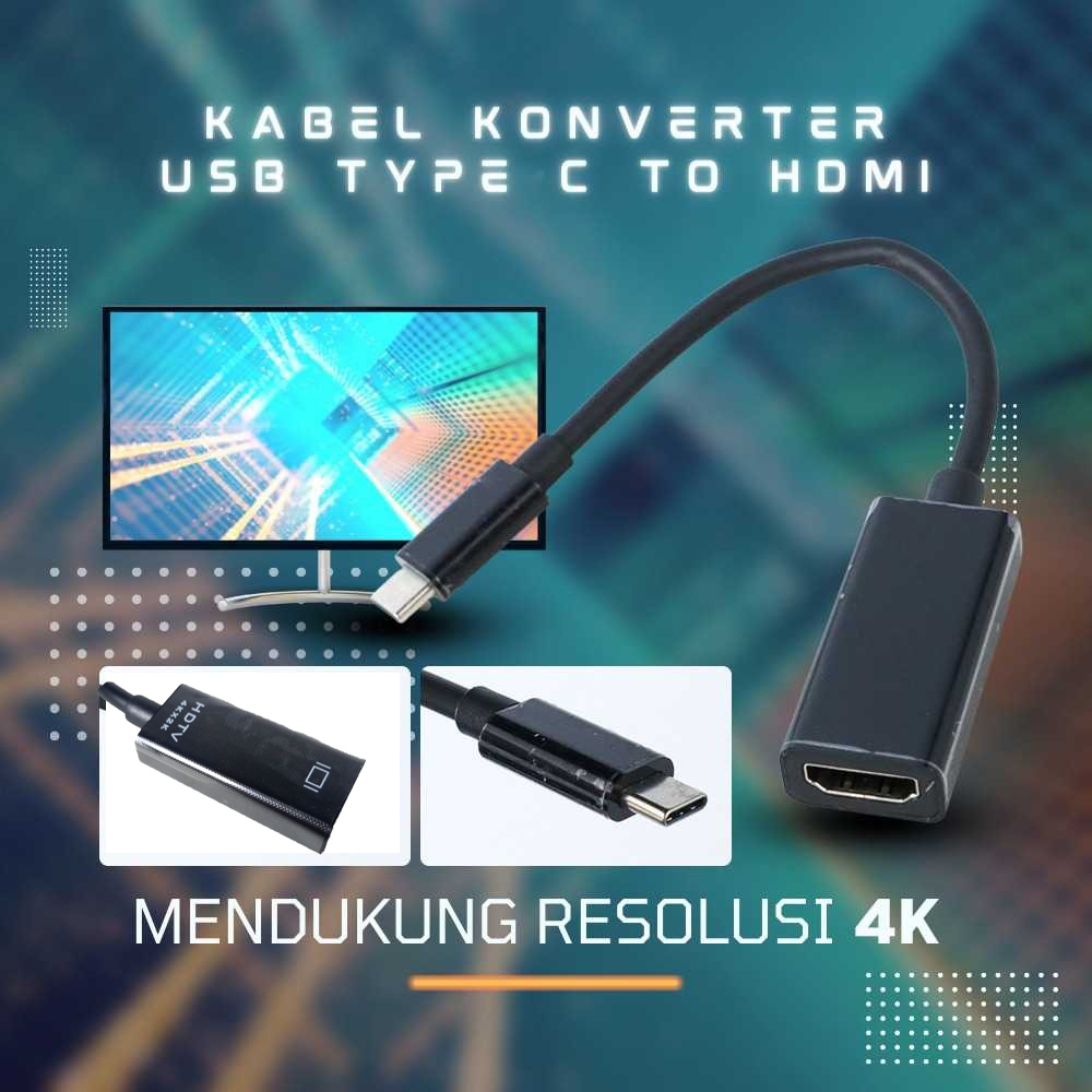 Gambar produk CHAOH Kabel Konverter USB Type C to HDMI 4K 17cm - MM142