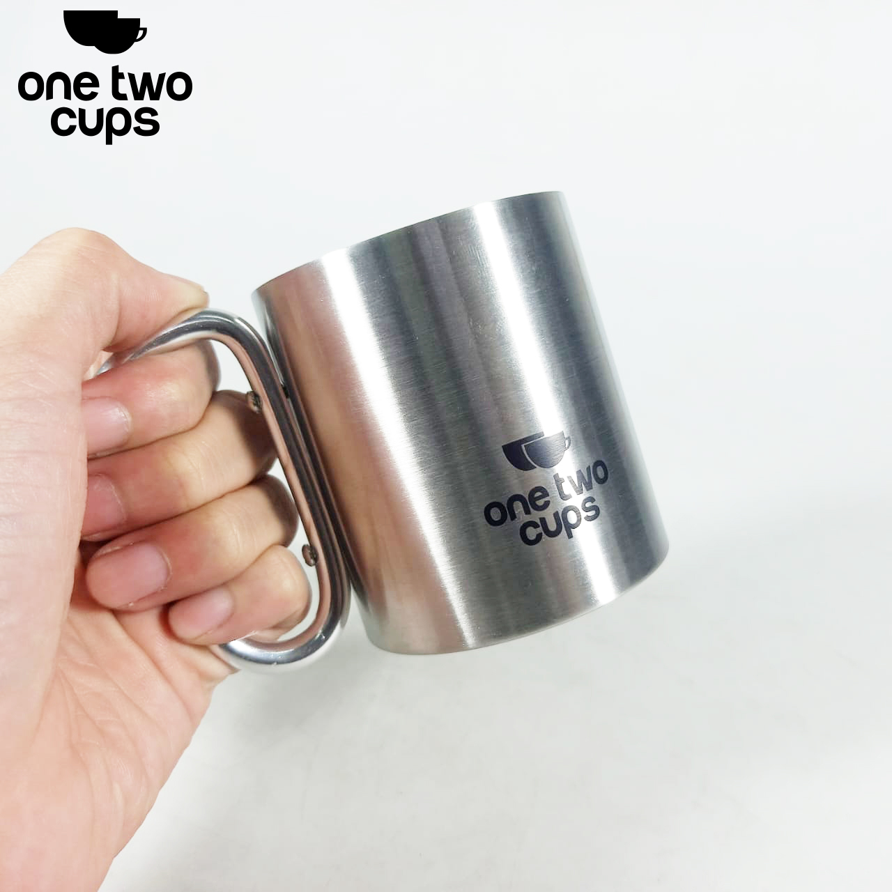 One Two Cups Cangkir Kopi Stainless Steel Carabiner Camping Cup 220ml - VB1 Gambar produk One Two Cups Cangkir Kopi Stainless Steel Carabiner Camping Cup 220ml - VB1