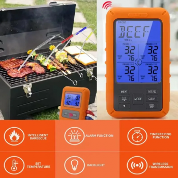 Gambar produk Laserpwr Termometer Makanan Digital Wireless Daging Kopi Susu 4 Probe - TP40