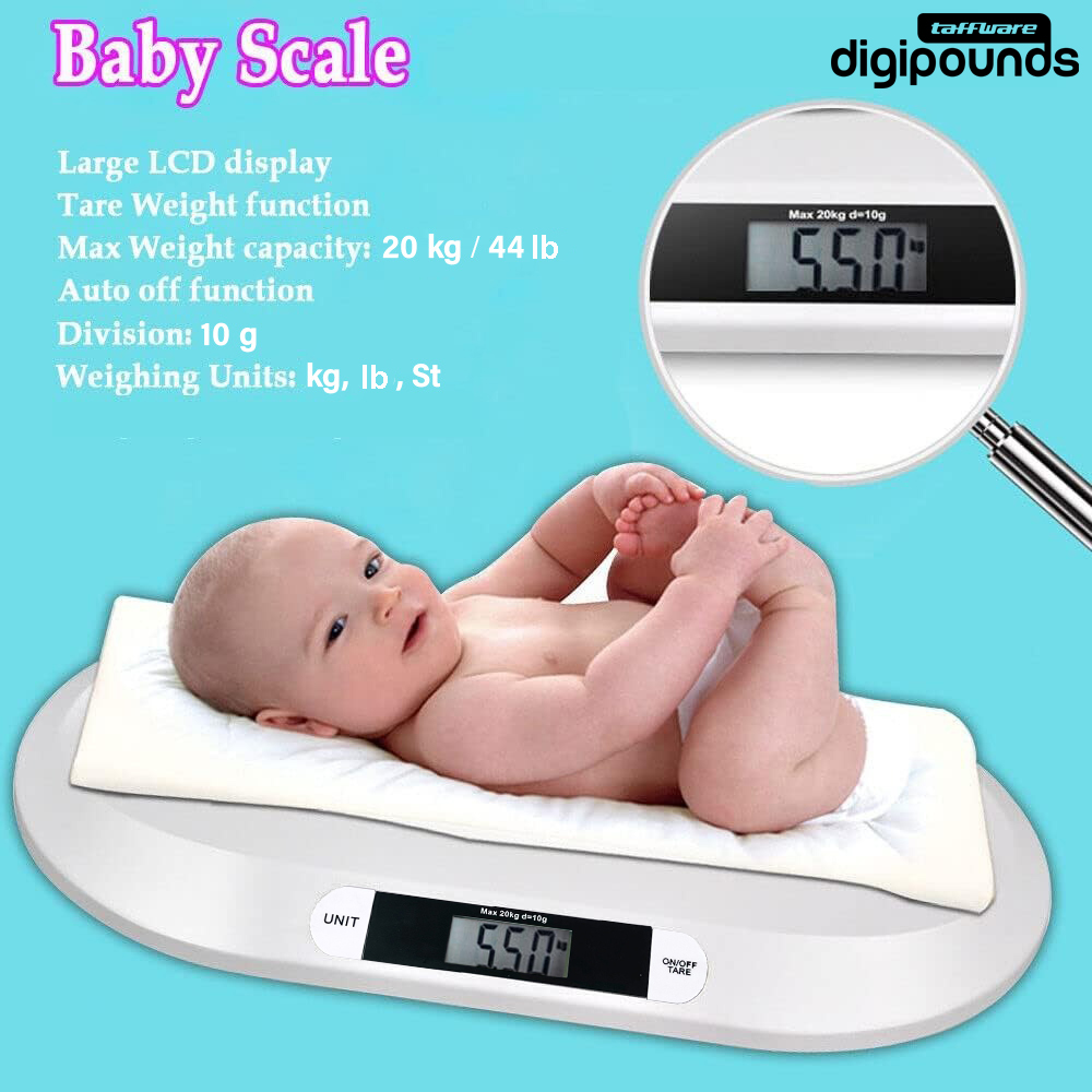 Taffware Digipounds Timbangan Badan Bayi Baby Digital Scales 20kg - 825 Gambar produk Taffware Digipounds Timbangan Badan Bayi Baby Digital Scales 20kg - 825
