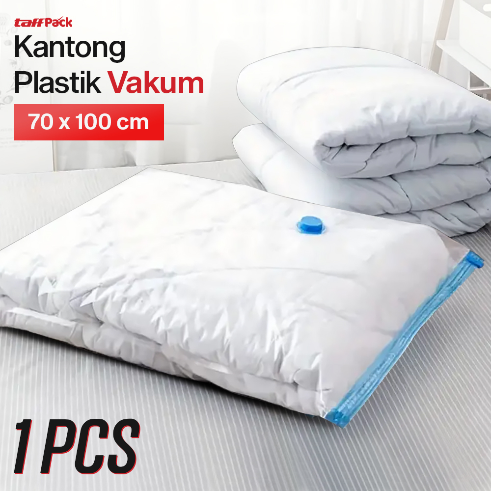 TaffPACK Kantong Plastik Vakum Pakaian Multifungsi Vacuum Bag 1 PCS 70x100cm - YK-1000 Gambar produk TaffPACK Kantong Plastik Vakum Pakaian Multifungsi Vacuum Bag 1 PCS 70x100cm - YK-1000