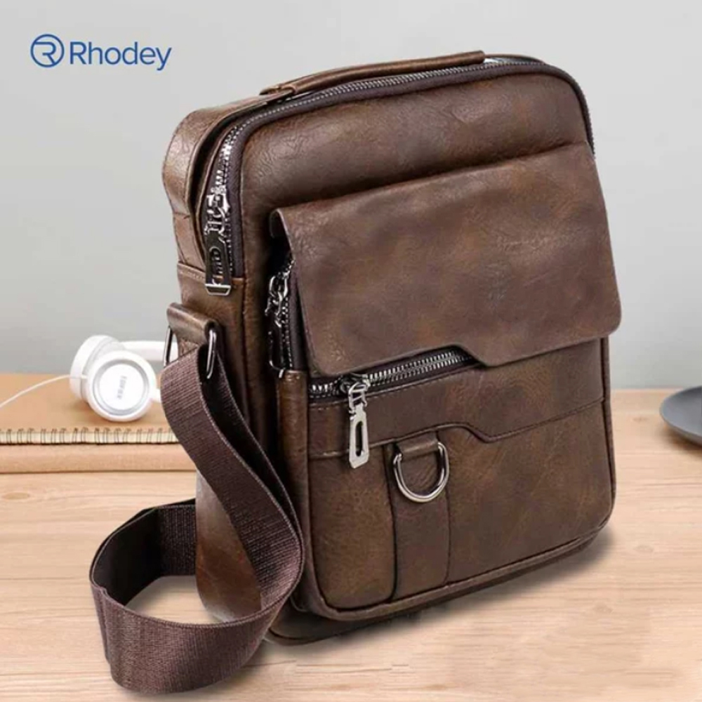 Gambar produk Rhodey Tas Selempang Pria Kulit Premium Leather Bag - 1106-2W