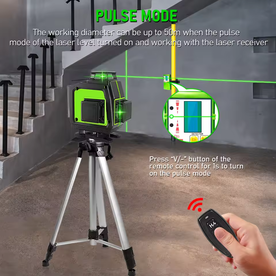 Gambar produk CLUBIONA Laser Level Self Leveling Green Beam 4D 16 Lines with Remote - ME16C