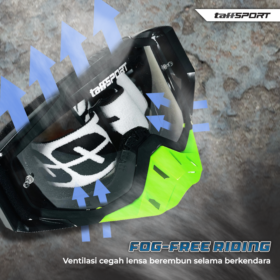 Gambar produk TaffSPORT Kacamata Helm Motor Goggles UV400 Protection Windproof Clear - UV400