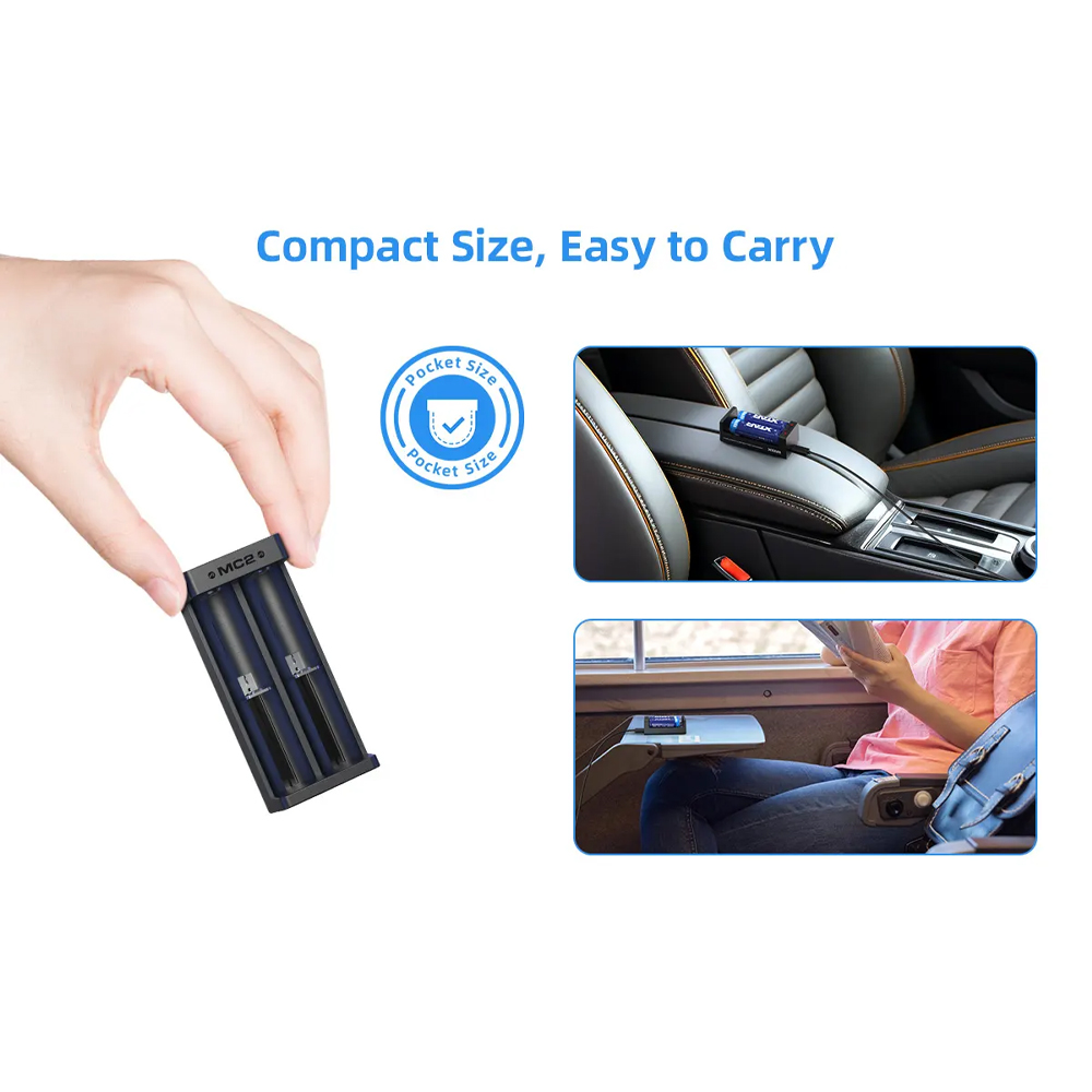 Gambar produk XTAR Charger Baterai 2 Slot 14500 18650 18650 Li-Ion 3.7V 1A 5V Type C - MC2