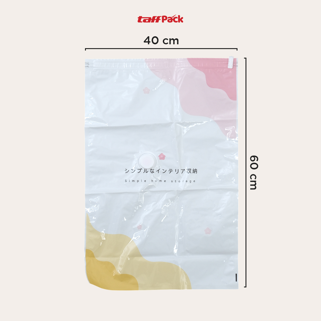 Gambar produk TaffPACK Kantong Plastik Vakum Pakaian Multifungsi Vacuum Bag 1 PCS 60x40cm - FL2