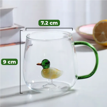 Gambar produk LAZZY Cangkir Kopi Kaca Tahan Panas Duck Aesthetic Mug 400ml Duck - L400