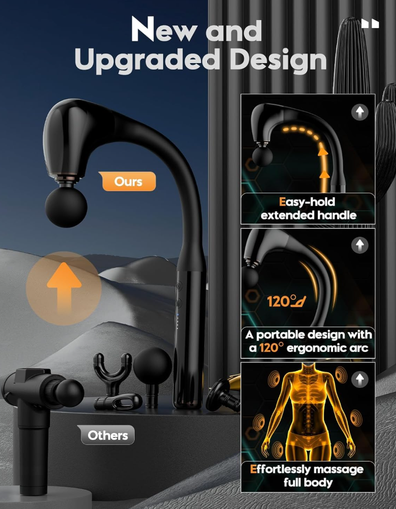 Gambar produk PASSCOOL Alat Pijat Elektrik Punggung Tangan Massage Muscle Gun Handle - PL09