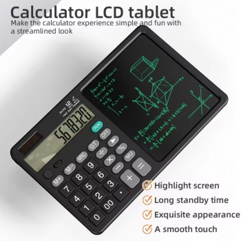 SIOPEN Kalkulator Tablet Multifungsi 2in1 LCD Writing Pad 12 Digits - ZH70