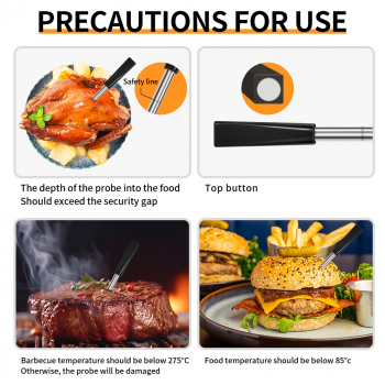 Gambar produk TAKA Termometer Makanan Digital Daging BBQ Grill 2 Probe Rechargeable - TY520