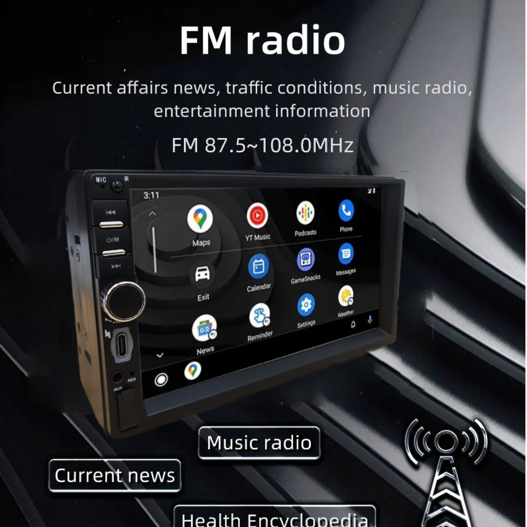 Gambar produk ESGO Head Unit Tape Mobil 2DIN Wireless CarPlay Android Auto 7 Inch - F7018C