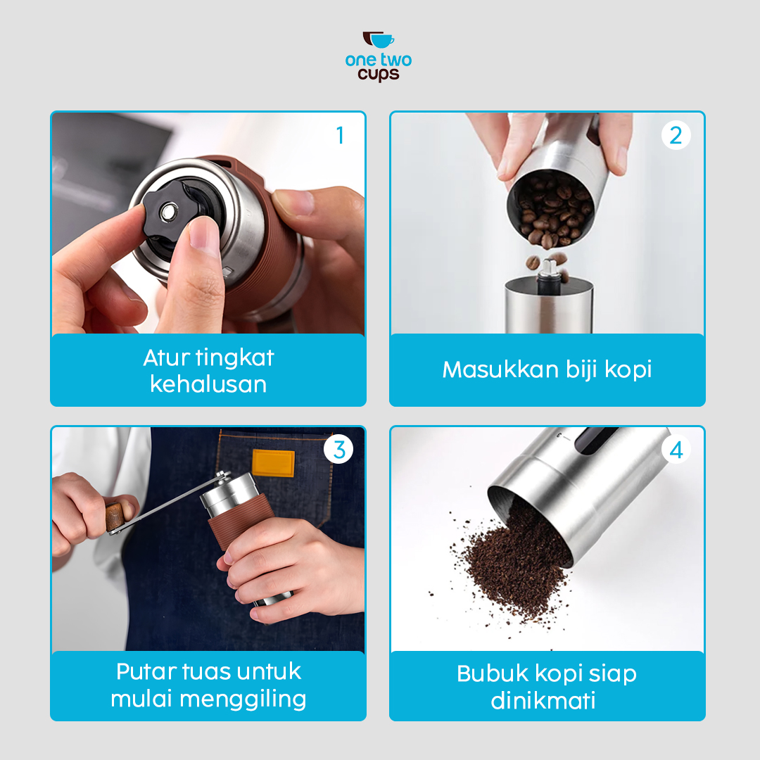 Gambar produk One Two Cups Alat Penggiling Kopi Manual Coffee Grinder Adjustable - ZX-A65