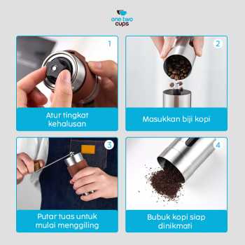 Gambar produk One Two Cups Alat Penggiling Kopi Manual Coffee Grinder Adjustable - ZX-A65