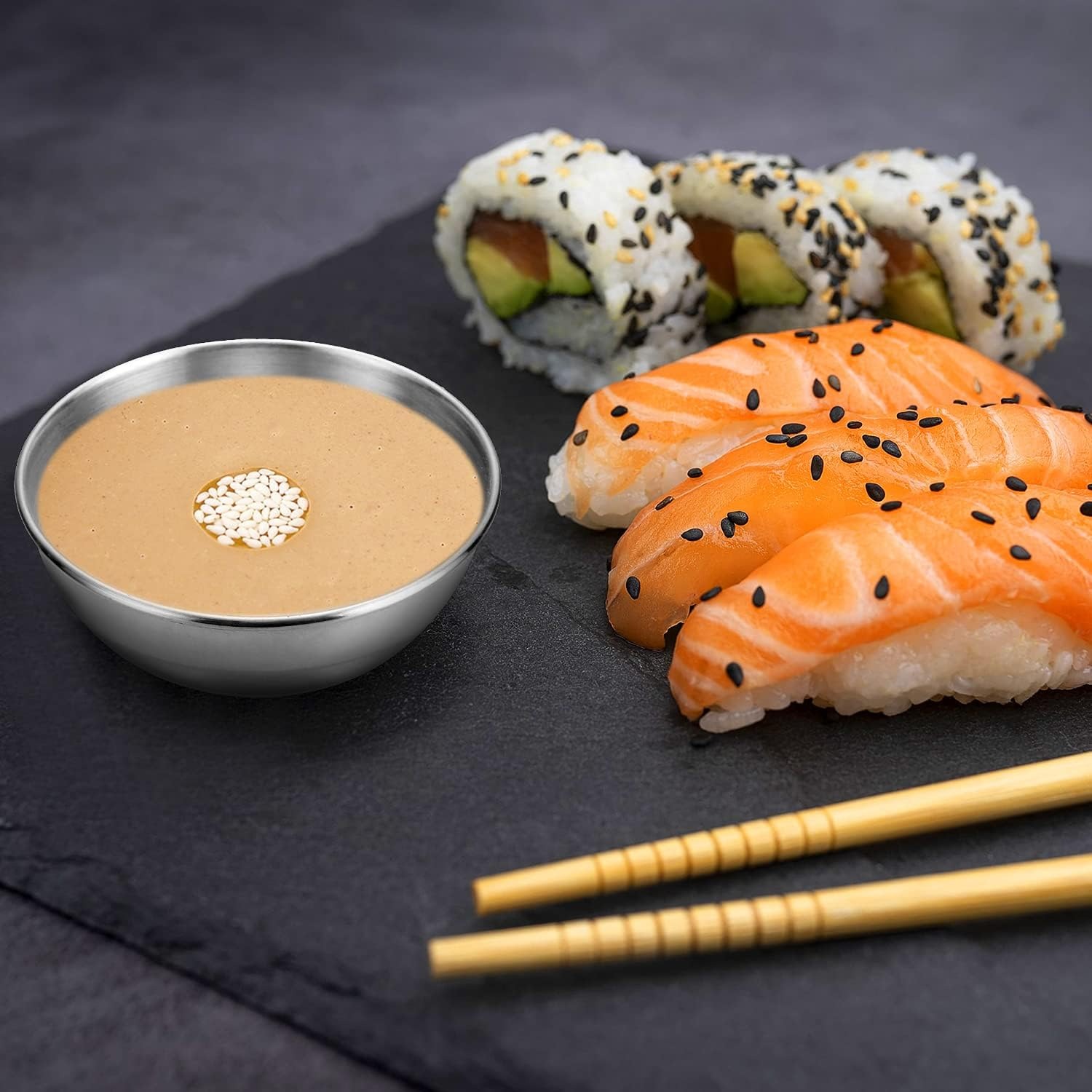 Gambar produk ALRY Mangkuk Bumbu Saus Stainless Steel Western Seasoning Bowl 6cm - YX-304