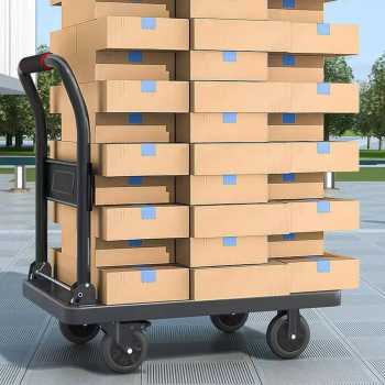 Gambar produk PICKU Troli Barang Lipat Foldable Flatbed Cart Silent Wheel 58x88cm - PC-88
