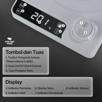 Gambar produk One Two Cups Teko Listrik Kopi Pemanas Air Leher Angsa 1200W 1L - KT10 PRO