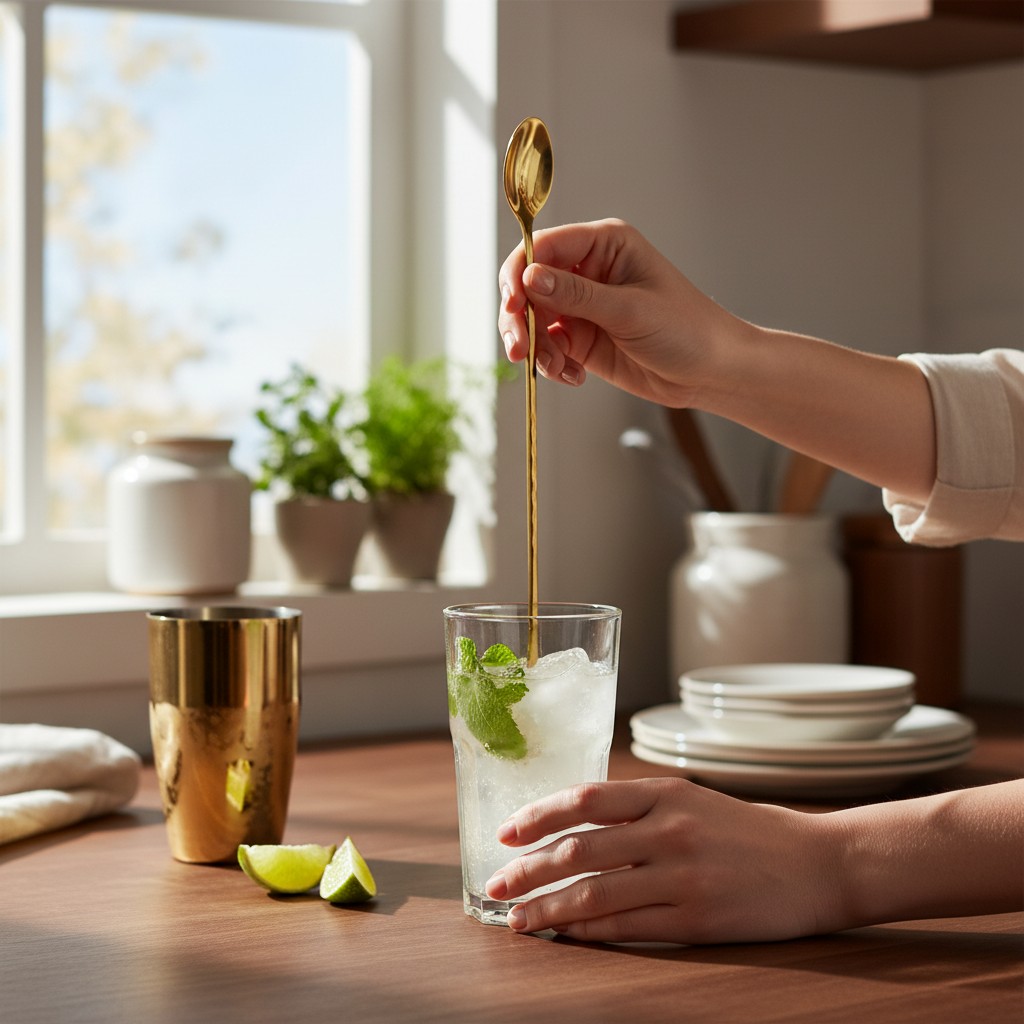 Gambar produk Szpoon Sendok Teh Gagang Panjang Long Tea Spoon Stainless Steel 23.8cm - F80