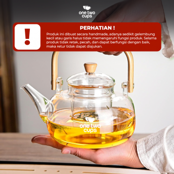 Gambar produk One Two Cups Teko Teh Pitcher Japanese Style Tahan Panas Api Teapot 1000ml - 8CV101
