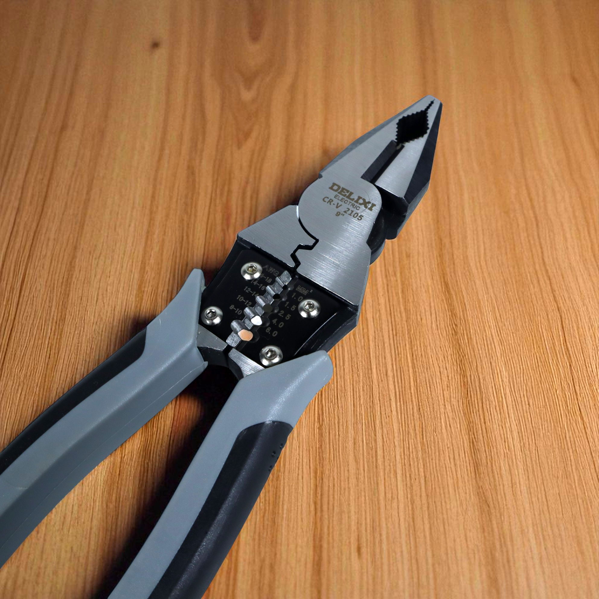 Gambar produk DELIXI Tang Pemotong Kawat CRV Multifungsi Wire Cutter 9 Inch - 2105