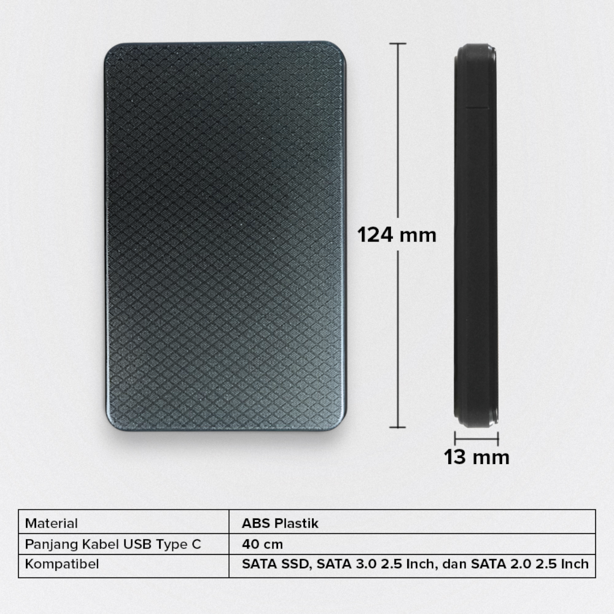 Gambar produk WTZ External HDD Enclosure 2.5 Inch USB Type-C to USB Type-C 3.1 - GEN-2