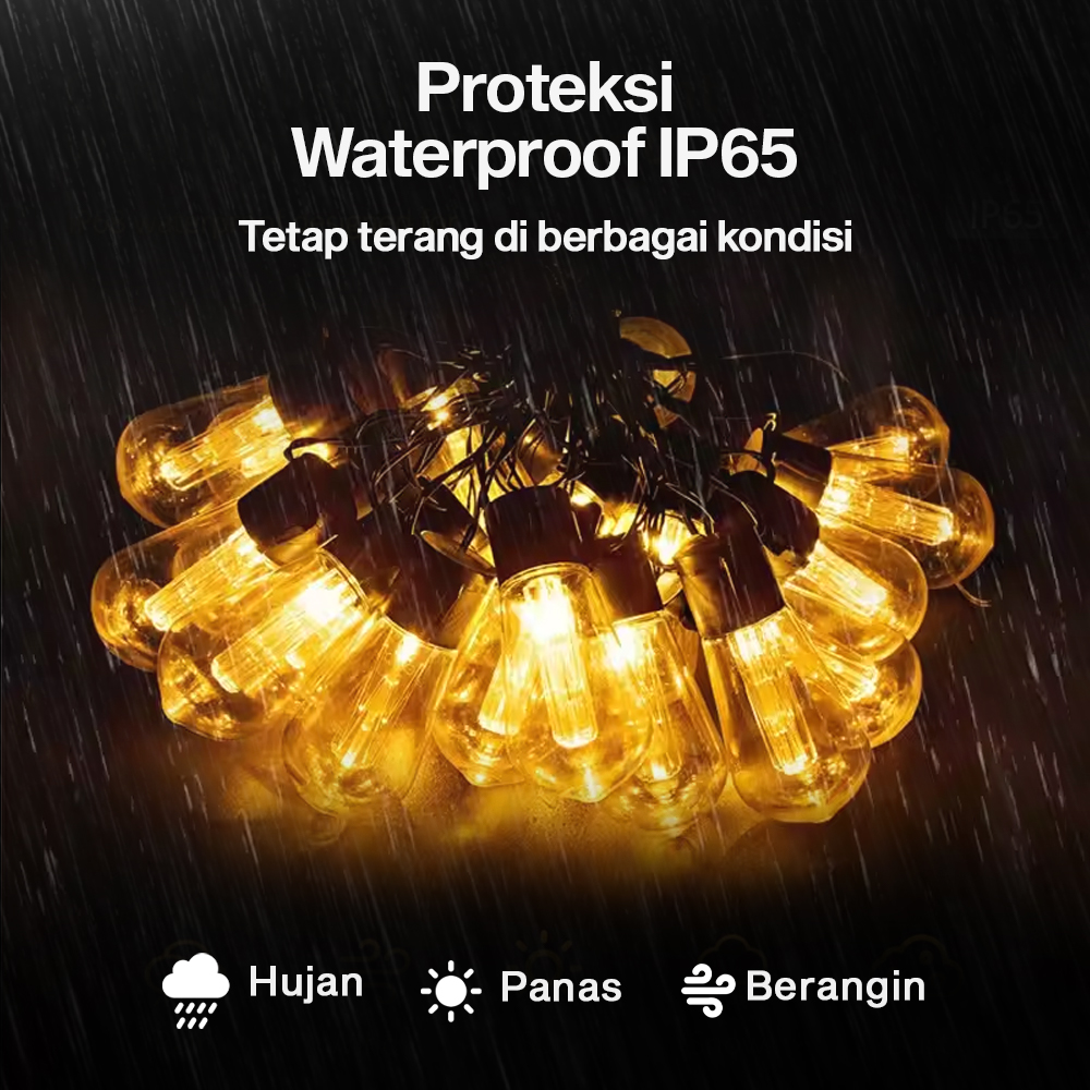SAMNET Lampu Hias String Lights Solar Panel 20 LED 5M - DC44 Gambar produk SAMNET Lampu Hias String Lights Solar Panel 20 LED 5M - DC44