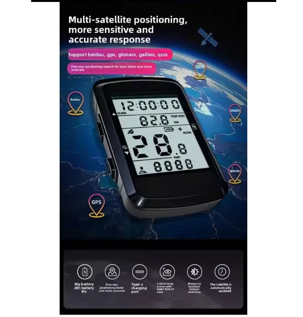 LANKEMI Speedometer Sepeda Wireless Bicycle GPS Bike Rechargeable - LK1 Gambar produk LANKEMI Speedometer Sepeda Wireless Bicycle GPS Bike Rechargeable - LK1