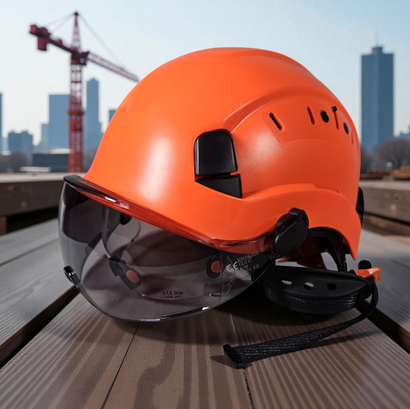 Gambar produk Aolamegs Helm Proyek Konstruksi K3 Safety Protection Double Visor - SF06