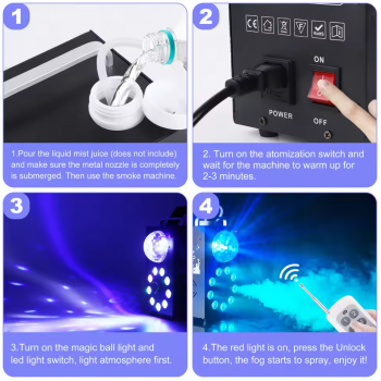 Gambar produk UKING Mesin Asap Smoke Machine Light Stage Wireless Remote 700W - UK1