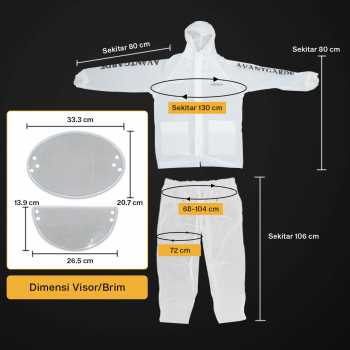 Gambar produk KEYRU Jas Hujan Setelan Motor Dewasa Visor PVC Waterproof Raincoat XL - TN-74