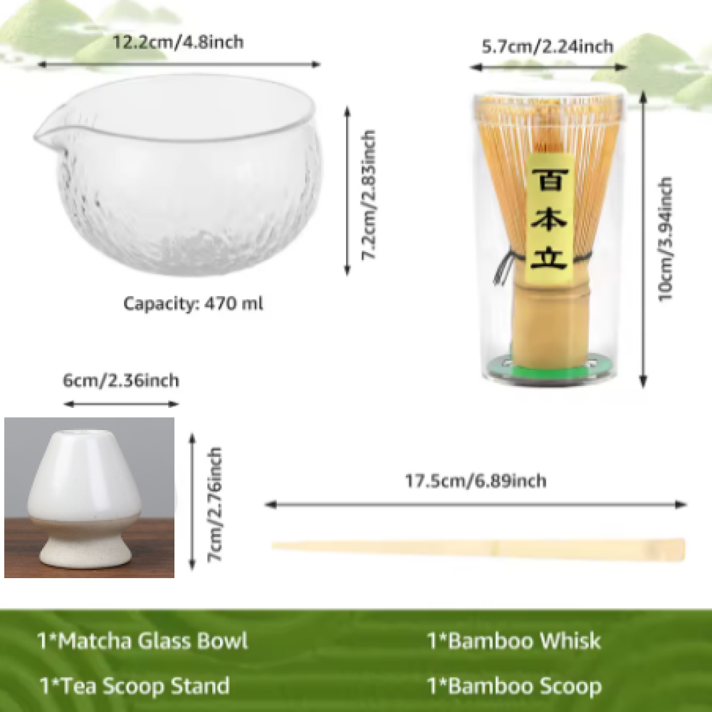 WONTIVE Matcha Set Chawan Chasen Stand Chashaku Ceramic 470ml 4 PCS - WT174 Gambar produk WONTIVE Matcha Set Chawan Chasen Stand Chashaku Ceramic 470ml 4 PCS - WT174