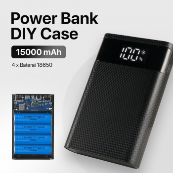 Gambar produk Kebidumei Power Bank DIY Case LCD Display Dual USB Port 4 PCS 18650 - KA4