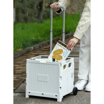 Gambar produk FURNIBOX Troli Belanja Lipat 2 Roda Folding Storage Box 34x35x38cm - FR-06