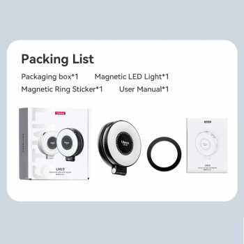 Gambar produk Ulanzi Lampu Ring Light LED Magnetic 3in1 Color Flip Design 400mAh 2W - LM19