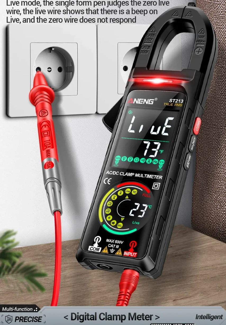 ANENG Clamp Meter Digital Multimeter 6000 Count Dual Screen NCV Tester - ST213 Gambar produk ANENG Clamp Meter Digital Multimeter 6000 Count Dual Screen NCV Tester - ST213