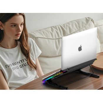 Gambar produk LIANGSTAR Cooling Pad Laptop Gaming Kipas Pendingin 5 Fan RGB 17.3Inch - LS50