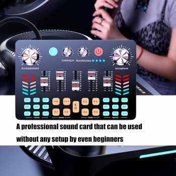 Gambar produk LIEYUAN Sound Card Mixer External Bluetooth Live Broadcast 1200mAh - V-19